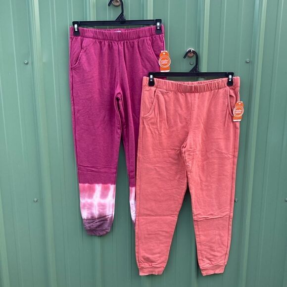 Girls' Active Comfy Fleece Jogger Pants 2-Pack Size XL 14/16 Plus - Picture 1 of 5